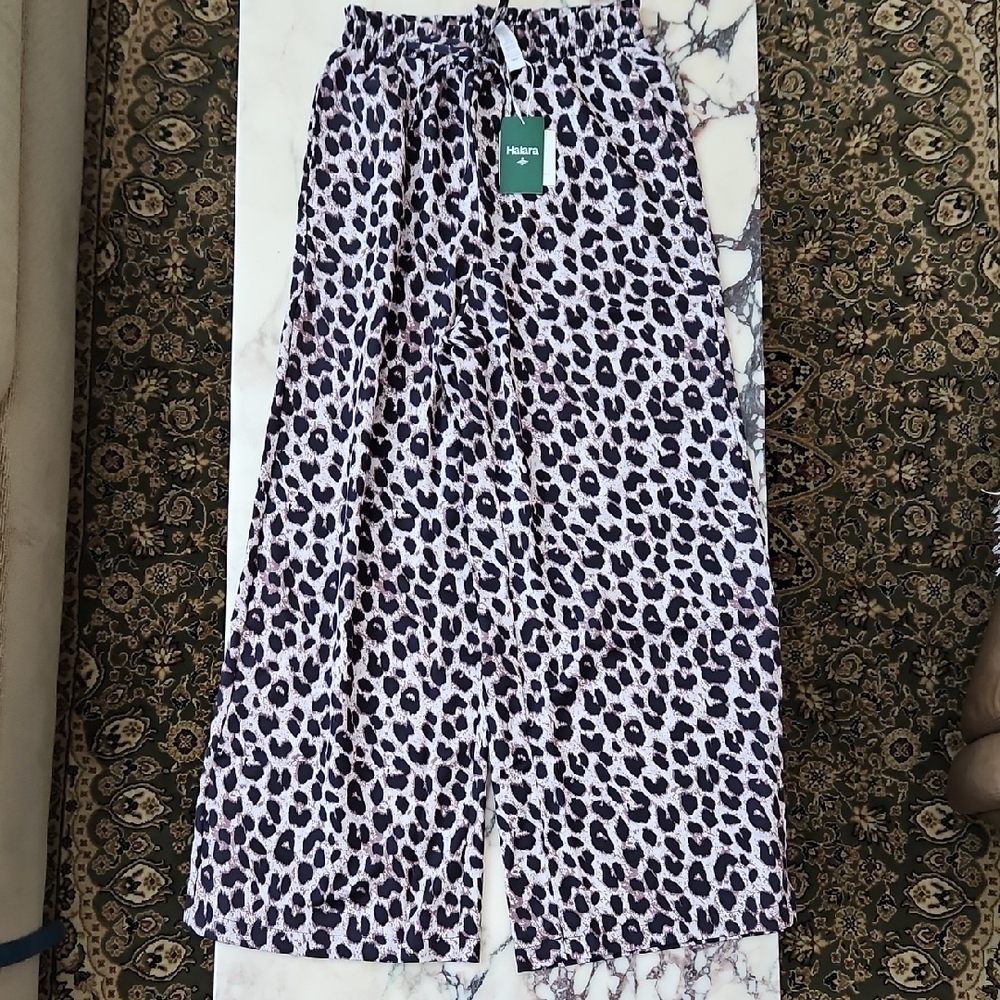 HALARA Animal Print Wide Leg Pants